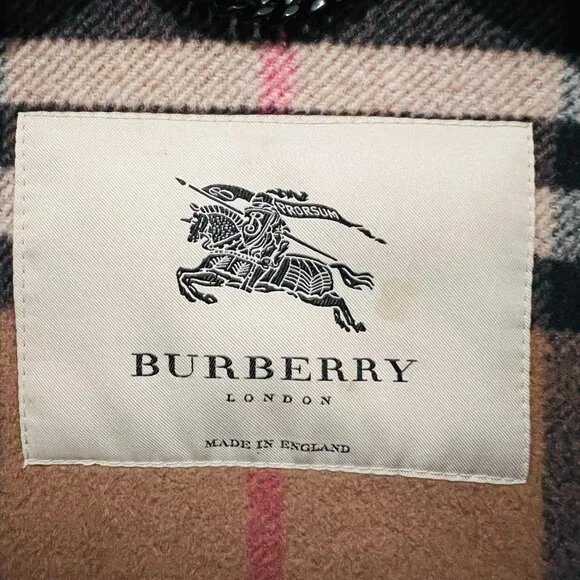 Authentic Burberry 100% Wool Duffle Coat Black Size US 44 / EU 54 XL - Picture 7 of 16